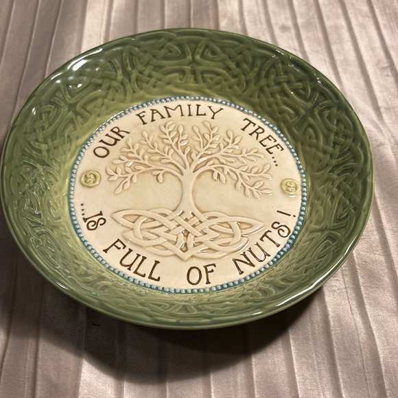 Celtic Pattern Bowl "Our Family Tree is Full of Nuts" 7.5” Grassland Road - Picture 3 of 5